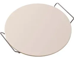 Pierre à pizza pour BBQ et four | Assiette à pizza pour la préparation la plus délicieuse d'une pizza sur votre barbecue ou au four | Pierre à pizza ronde | Moyen (33 cm)