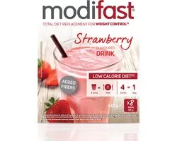 Modifast aardbei milkshake, 8 stuks