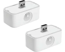 USB Bewegingssensor 2-Pack voor Echo Flex - Eenvoudige Installatie, Aanpasbare Gevoeligheid en Batterijloos Gebruik voor Slimme Huizen