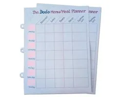 Dodo Pad Weekly WipeClean Menu Meal Planner Suitable for Dodo Pad, AcadPad Desk Diaries and Dodo Blank Book