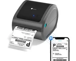 Phomemo D520BT - Draadloze Labelprinter - Bluetooth & USB - Thermisch Printen - Voor Mobiel & PC - Inclusief Labels - Grijs