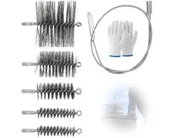 7 Pieces Oven Pipe Brush Set, Chimney Sweep, Oven Pipe Brush 150 mm, Hose Cleaning Tools, Adjustable Length (30 mm, 50 - ShopVlot