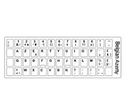 Bravo Toetsenbord sticker Belgisch Azerty - Keyboard layout wit