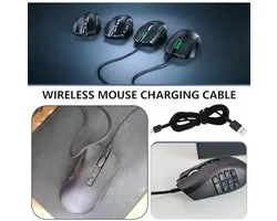 Câble de charge pour souris tissé en nylon 180cm Câble de charge USB sans fil Compatible avec Razer Naga Pro 20000 DPl Compatible avec DeathAdder V2 Pro