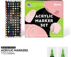 Arrtx - Acrylmarkers - Paint Dual Tip Markers - 112 kleuren