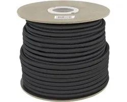 50 meter Elastisch Touw - 4 mm - ZWART - elastiek op rol