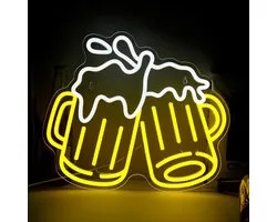 Daity Muurdecoratie bier neonbord, dimbaar bar neonbord, LED bier neonbord, geschikt voor man cave, bierbar, pub, winkel, slaapkamer, restaurant, club, hotel, feestdecoratie cadeaus