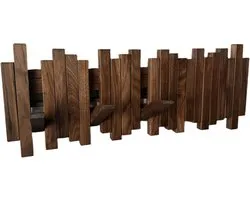 Natural Wood Wall Mounted Piano Coat Rack| Coat Rack Wall Mount| Flip Down Wall Hook Rack| Handmade Storage Rack 5 Hooks,Made of Black Walnut.Wall Art