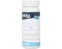 Neka Bandelettes de test de qualité de l'eau de piscine - 50x pièces - 4 tests en 1 - entretien - action rapide - piscines extérieures