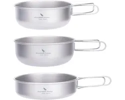 Ultralight Titanium Camping Kookgerei Set - 3 stuks