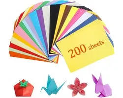 200 Sheets A4 Colourful Universal Origami Paper 20 Bright Colours 70gsm Coloured Painting Paper Children Double-Sided - ShopVlot
