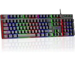 DINTO® Gaming Keyboard - Clavier de jeu - LED RGB - QWERTY - Zwart