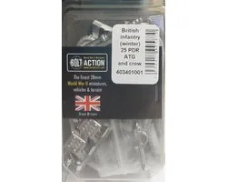 British infantry (winter) 25PDR ATG and crew (Bolt action nieuw)