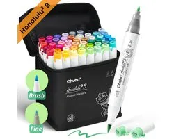 Ohuhu - Honolulu² B Brush & Fine - Alcohol Art Markers - 48 kleuren