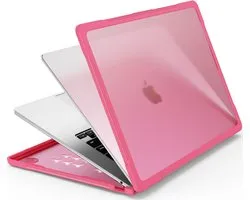 Mobigear Housse pour ordinateur portable compatible avec Apple MacBook Air 15" (2023-2024) Hardshell Laptop Cover MacBook Case | Mobigear Shock Pro - Rose - Modèle A2941