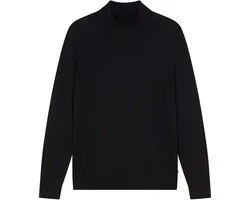 OLYMP Casual modern fit trui katoen met lyocell - turtleneck - zwart