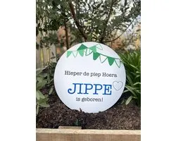 Creaties van Hier - Geboortebord - Gepersonaliseerd met eigen naam - Dibond - 50 cm