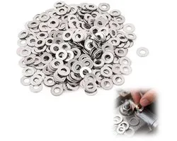 200pcs 304 Stainless Steel Washers M6 Flat Washers Set Retainer Washers Assortment Metal Washers for Screws Bolts - ShopVlot