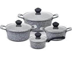 Promis Granite - Pannenset - 8 Delig - Inductie - Ovenbestendig
