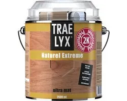 Trae-Lyx 2-Componenten Houtlak - Ultra Mat - Onbehandelde uitstraling - Slijtvast en krasvast - Kleurloos - 2,5 Liter