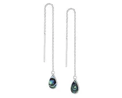 EAR IT UP - Doortrekoorbellen - Abalone - Threader - 925 sterling zilver - 82 x 5 mm - 1 paar