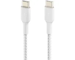 Belkin BOOST↑CHARGE Braided - USB-C naar USB-C Kabel - 2 Meter - 60W - Wit