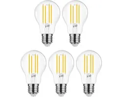Modee E27 LED Lamp 8W - 1055lm - 2700K - Warm Wit - LED Filament Globe A60 - Vervangt 75W Halogeen Gloeilamp - 5 stuks