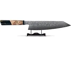 Shinrai Japan - Japans Kiritsuke Mes 23 cm - Kiritsuke - Japans Damaststaal - Special Onyx Edition - Met Luxe Geschenkdoos
