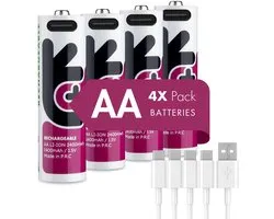 Uniross Rechargeable Lithium AA USB-C 1.5V 4 pack