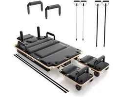 Pilates Reformer Board Movea - Opvouwbaar - 6 Weerstandsbanden - 4 Handgrepen - Thuisfitness