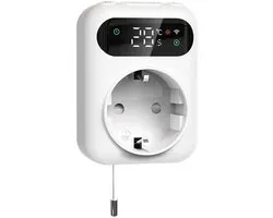 Thermostat de prise WiFi Smart | Avec Randé | Infrarouge | Chauffage électrique | Airco mobile | Max 10 ampères | Programmable | Compatible Tuya (Assistant Google / Amazon Alexa)