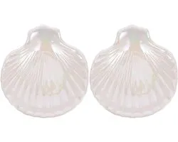 BESTYASH 2 stuks schelpen sieraden schaal: schelpen sieraden schaal ringhouder decoratieve standaard voor oorbellen ketting organizer