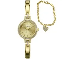 Montre analogique à quartz Timex Womens Trend avec boîtier doré en alliage à 100 % et bracelet en alliage à 100 %, 28 TWG067700AJ, TWG067800AJ, TWG067900AJ