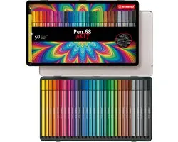 STABILO Pen 68 - Premium Viltstift - Metalen Etui Met 30 Kleuren