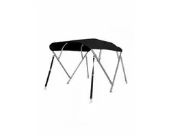 BREG Biminitop | RVS 4-boogs | Breedte 264 <> 283 cm - Hoogte 137 cm - Zwart doek
