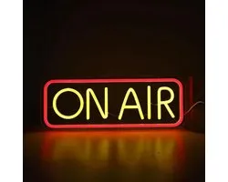 Dpofirs Op Het Lucht Neon Teken, Helder LED Studio Light voor Streamingruimte, Podcast -decor, USB -aangedreven, Opnamelicht, Wandbevestiging, 15,7x5.9in