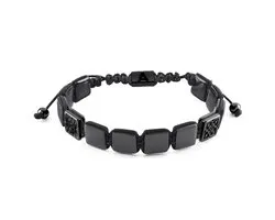 Elysian | Armband met Platte Zwarte en Onyx Kralen