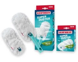 Ensemble de plumeau Leifheit Superduster - système clic - 38 cm - microfibre - avec 2 housses lavables