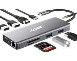 A-KONIC© - 11 in 1 Docking station - Spacegrey