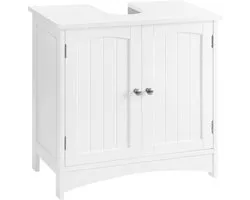 MIRA Home - Meuble sous vasque - Meuble de salle de bain - Wit - MDF - ‎60x30x60