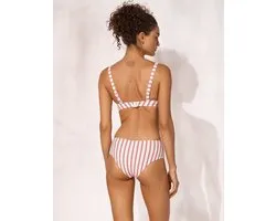 Watercult - Bas de bikini taille haute Seaside Splash - taille 38 - Wit/Rose/Rouge