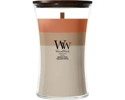 WoodWick - Trilogy Hearth Spice Large Geurkaars - 130 branduren