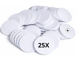 25x NTAG215 NFC Tags – Wit – Compatibel met TagMo – Zonder Kleeflaag