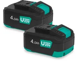 VONROC VPower 20V Accu – 4.0Ah – Duopack: 2 stuks - b-directionele USB-C poort – accu en powerbank in één – compatibel met Power Delivery (PD) – Beveiligd met Electronic Cell Protection