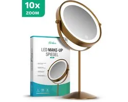 Mirlux Make up Mirror Goud - 3 modes d'éclairage à intensité variable - Intensité variable
