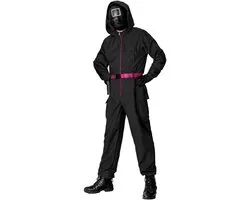 Squid Game – Costume d'officier masqué noir - Carnaval Vampire Cape de sorcière Halloween