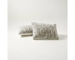 Y-NOT Cloud Kussenslopen Set - Pom Pom Fur Greige - 60x70 cm - 2-pack - Zachte Kussenhoezen voor Comfortabele Nachtrust