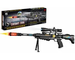 Speelgoed geweer met led lichtjes, trilling en schietgeluiden - scherpschutters - Sniper Rifle AWM 68CM (incl. batterijen)