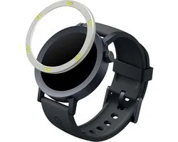 kwmobile Ring de protection adaptée au tracker Fitness CMF by Nothing Watch Pro 2 (D398) - Ring pour montre connectée - Bague de protection pour montre connectée en argent / vert.
