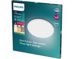 Plafonnier de salle de bain Philips SuperSlim - LED intégrée - Wit - 22W - Diamètre 43 cm - 2000 lumen
